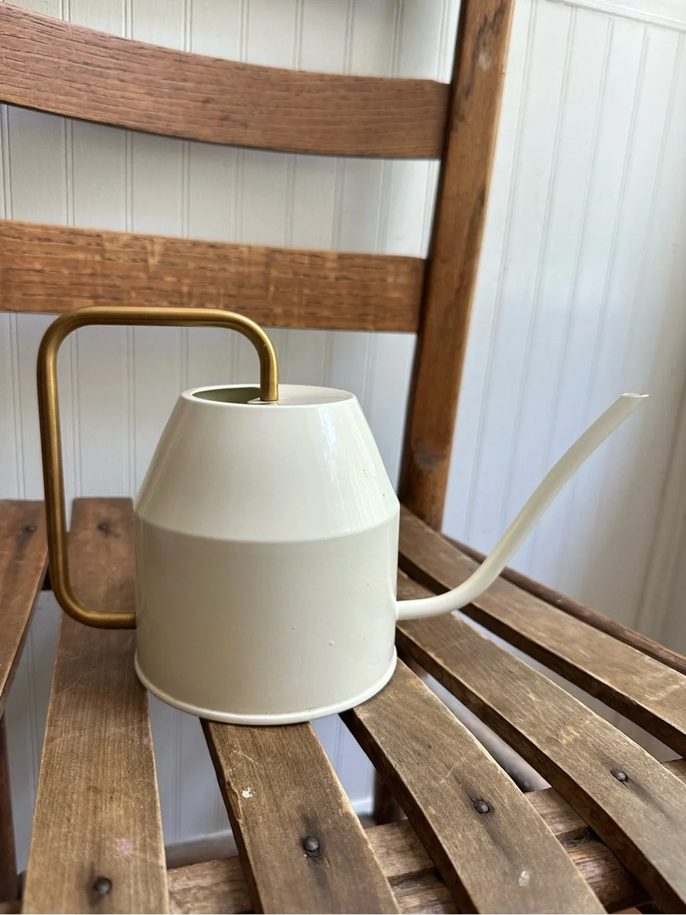 IKEA • Metal • cream and gold watering can